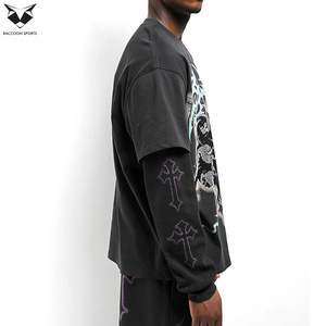 T-shirt à manches longues Saint Black, best-seller, créez votre propre style, vêtements de plein air pour hommes, t-shirts à manches longues doubles - Product Image 4