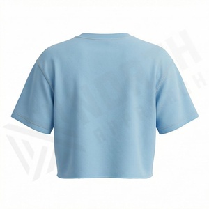 เสื้อครอปท็อปผู้หญิงผ้าฝ้ายสีตามสั่ง แฟชั่นทรงเข้ารูป กระชับรูปร่าง เสื้อยืดสั้น สตรีทแวร์ ฟิตเนส ออกกำลังกาย เสื้อผ้ากีฬา - Product Image 2