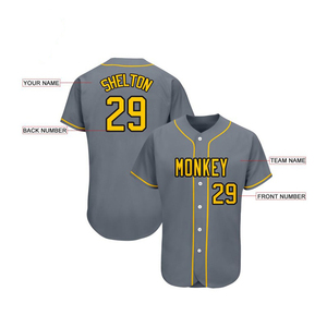 Camiseta de béisbol lisa con logotipo personalizado, camisas con botones, jersey deportivo de poliéster, ropa de béisbol para adultos, jersey de béisbol - Product Image 5