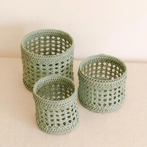 Adorable panier à plantes en rotin, écologique, couvre-pot de fleurs, décoration intérieure et extérieure, vente en gros, export, OEM, ODM - Product Image 5