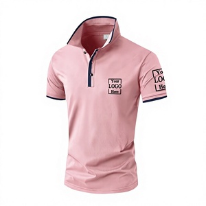 Men's Cotton Polo Shirt Short Sleeve Embroidered Logo Breathable Casual Knitted Solid Color Front Design - Product Image 1