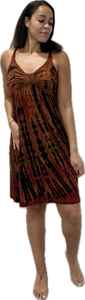 Bohemian Reverse Tie Dye Midi Dress Rayon Spandex <b>Festival</b> Wear - Product Image 2