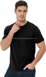 T-shirt basique décontracté pour homme à manches courtes en coton et fibre de bambou, col rond, couleur unie, demi-manches en modal, vente en gros - Product Image 4