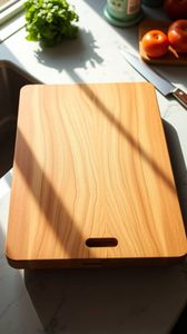 Planche à découper carrée en bois naturel de qualité supérieure avec poignée, épaisseur 1,3 cm, lavable au lave-vaisselle, planche à découper rustique en bois, non toxique - Product Image 1