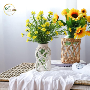 Vase à fleurs en jute rustique fait main – Porte-fleurs décoratif écologique pour la décoration intérieure moderne et traditionnelle - Product Image 2
