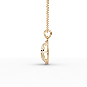 Pendentif en or avec deux diamants ronds cultivés en laboratoire, pendentifs et breloques de luxe en or jaune/blanc/rose 18 carats/14 carats - Product Image 4