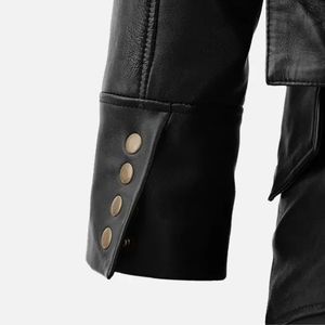 Manteau long en cuir véritable pour homme, style vintage, imprimé tissé, grande taille, décontracté, imperméable, écologique, standard - Product Image 4