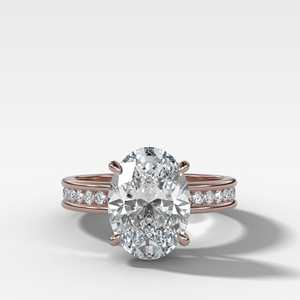 Wholesale Unique 3 Ct Oval Cut Lab Grown Diamond Engagement <b>Ring</b> 14K 18K Real Solid Gold Channel Set Round Wedding Band Factory - Product Image 3