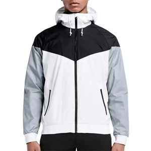 Men's Hooded Color Blocking Racer Jacket Windproof Polyester Casual Autumn Wear Regular Fit Pullover Style - Product Image 6