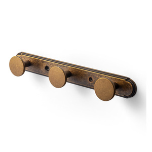 Perchero de pared de latón antiguo, gancho de metal resistente, riel con perillas vintage para hotel, baño, entrada, accesorios de ferretería - Product Image 1