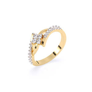Bague de fiançailles écologique en diamant de laboratoire de style floral avec 0,31 ct |   En or jaune, blanc et rose 9 carats - Product Image 3
