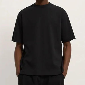 เสื้อยืดสีพื้นเรียบหรู พิมพ์โลโก้ได้ตามสั่ง เสื้อยืดโอเวอร์ไซส์สำหรับผู้ชาย - Product Image 3