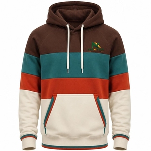 Sweat à capuche d'hiver personnalisé à blocs de couleur unisexe streetwear décontracté en polaire oversize avec strass OEM Marque privée - Product Image 5