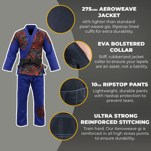 RTS Wholesale Price Best Quality 450gsm Custom Made Brazilian Jiu Jitsu Gi Kimono Martial Arts Wear For Karate Fighter AS-JJ-414 - Product Image 4