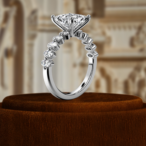 Anillo de Compromiso con Diamante Cultivado en Laboratorio Certificado por IGI de 1.5CT, Corte Princesa, Oro Sólido de 14K, Solitario con Acento, Anillo de Regalo de Boda para Mujer - Product Image 4