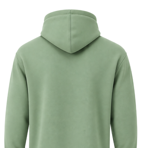 เสื้อฮู้ดผู้ชายสีเขียวเซจแบบสั่งทำพิเศษ แขนยาว ทรงปกติ ผ้าฟลีซ มีเชือกผูกฮู้ด กระเป๋าจิงโจ้ ชุดกีฬา - Product Image 4