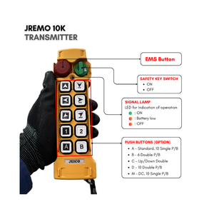 Control Remoto por Radio Industrial para Grúas y Elevadores, Velocidad Simple y Doble, Voltaje CA/CC, JEICO JREMO 10K, Hecho en Corea - Product Image 5