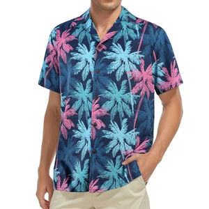 Chemises décontractées à manches courtes boutonnées, chemise de plage respirante en pur coton, OEM personnalisé pour hommes, coton et lin pour hommes - Product Image 2