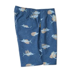 INDEX SPORTSWEAR Men's Fishing Shorts Digital Print Quick Dry UPF 50 Blue <b>Fish</b> Pattern Outdoor Swim Wear - Product Image 3