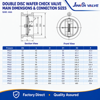 Vanne de retenue marine à double disque, corps WCB, disque SS316, à ressort, pour pipeline d'eau de mer