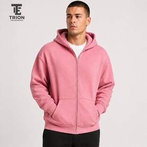 Sweat à capuche zippé pour homme, poids lourd, hiver, broderie personnalisée, respirant, 100% coton molletonné, vêtements décontractés, service OEM, couleurs personnalisées - Product Image 1