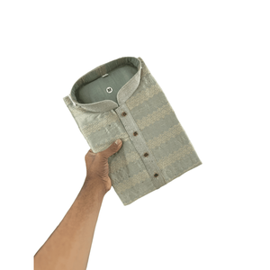 ผ้าแจ็คการ์ดสำหรับผู้ชายผ้าคอตตอนทอสีเทานักออกแบบ - Product Image 1