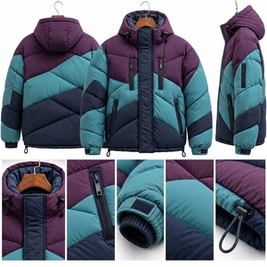 Veste matelassée à capuche unisexe, manteau d'hiver chaud, fermeture éclair, streetwear d'extérieur, vêtements personnalisés à marque privée, OEM ODM - Product Image 3
