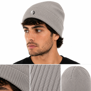 Gorro de punto para hombre con tejido cálido, ajuste elástico, textura clásica y sensación cómoda, ideal para actividades al aire libre en invierno. - Product Image 5