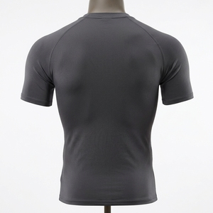 Camiseta de Compresión de Manga Larga para Hombre, Color Gris Carbón, Ecológica, Transpirable, de Secado Rápido, Spandex/Poliéster, para Entrenamiento y Fitness - Product Image 4