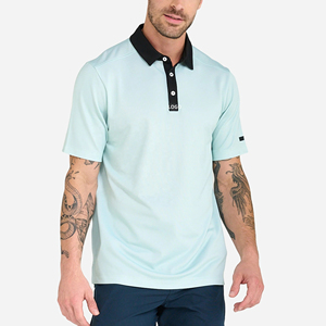 Camisas de Manga Corta para Hombre, Personalizadas con Logotipo Frontal, Transpirables, con Patrón Sólido, Casuales, 100% Algodón, para Negocios y Golf - Product Image 4