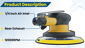 Venta caliente 5mm 12000RPM Lijadora de aire Lijadora orbital aleatoria para automoción - Product Image 4