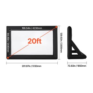 Écran de cinéma gonflable extérieur de 20 pieds avec souffleur d'air de 250 W, en tissu Oxford, pour utilisation avec projecteur - Product Image 2