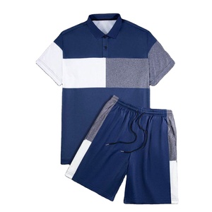 Nouvel ensemble polo et short été 2024, short brodé avec logo personnalisé, ensemble décontracté pour homme, short sans manches, couleur unie - Product Image 5