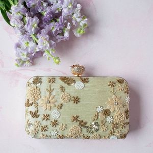 กระเป๋าถือปักลายสำหรับงานปาร์ตี้ งานแต่งงาน ทำมือ ประดับคริสตัล เพชร พลอยเทียม กระเป๋าคลัทช์สำหรับงานเลี้ยงอาหารค่ำ ปักลูกปัด - Product Image 3