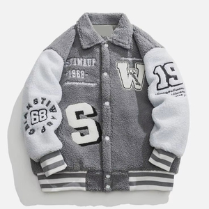 High Quality Custom Varsity Jacket Men Chenille Patch Letterman Jacket Leather Sleeves College Jacket OEM Bulk - Product Image 1