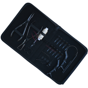 New Black Hair Extension Tools Kit with 7 Inch Flat <b>Beads</b> Crimping Plier <b>Beads</b> Closing Removal Plier Mini Scissor Wig <b>Threads</b> - Product Image 1