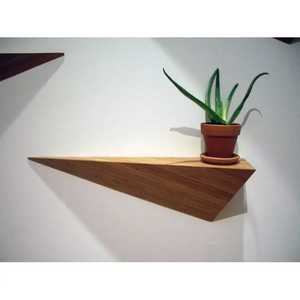 Modern Dark Wooden Adjustable <b>Floating</b> <b>Wall</b> <b>Shelf</b> Back Panel Single Tier <b>Wall</b> Mounted Flower Pot Holder for Living Room Storage - Product Image 1