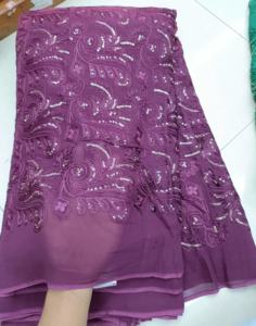 ผ้าจอร์เจตต์วิสโคสแท้คุณภาพพรีเมียม ผ้าปักลายสำหรับตัดชุดดีไซเนอร์ วัสดุสำหรับเสื้อผ้าสตรี ขายส่งจากผู้ผลิต - Product Image 4