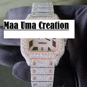 Luxury Fashion Iced VVS Moissanite Analog <b>Quartz</b> <b>Watch</b> <b>Men</b> Custom Logo Stainless Steel Glass 16mm Band MiYOTA - Product Image 1