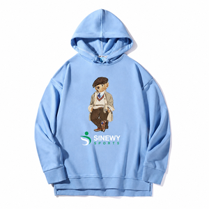 Sudadera Deportiva Negra SINEWY con Estampado de Oso de Dibujos Animados, Antiarrugas, Unisex, Manga Larga, Algodón, para Otoño e Invierno - Product Image 3