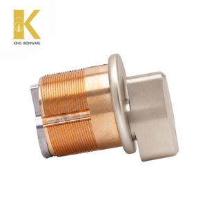 Cilindro de Seguridad con Pomo Giratorio, Sin Llave, Acero Inoxidable Satinado, Latón, 32mm, para Puerta de Entrada Residencial - Product Image 2