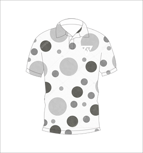 Men’s White Grey Polka Dot Polo Shirt Short Sleeve Casual Breathable Slim Fit Summer Golf Shirt Custom Logo OEM - Product Image 1