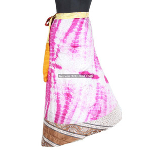 Nuevas faldas, sarongs y faldones largos reversibles de seda reciclada, estilo indio, tipo vestido, de seda mágica de jardín, para llevar cruzado, disponibles en línea. - Product Image 6
