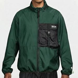 Veste coupe-vent légère pour homme à col montant, entièrement zippée, résistante au vent, pour le plein air, décontractée, de voyage, avec poche poitrine - Product Image 1