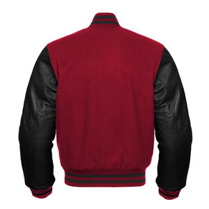 Vestes universitaires noires en satin, vestes de baseball en satin de soie, vestes Letterman en polyester satiné - Product Image 2