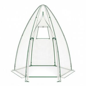 "Hexagonal Mini Greenhouse with Zipper Door & Roll <b>Window</b> Eco-Friendly PE <b>Cover</b> Outdoor Plant House White for Hydroponic Grow" - Product Image 3
