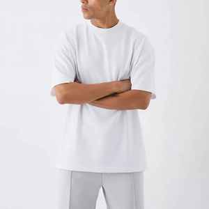 Wholesale Oversized Hip Hop Style Men's T-Shirts <b>Drop</b> Shoulder O-Neck Short Sleeve Baggy 100% Cotton Plus Size Custom Logo - Product Image 2