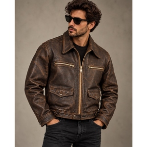 Premium Genuine Leather <b>Jacket</b> Custom Motorcycle <b>Biker</b> <b>Jacket</b> <b>Vintage</b> Streetwear Outerwear Fashion <b>Jacket</b> OEM Wholesale Supplier - Product Image 1