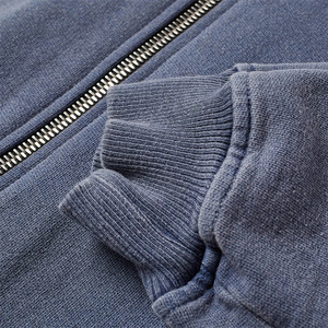 Sweat à capuche zippé pour homme, style vintage délavé, meilleure qualité, respirant, manches longues, tendance, en coton mélangé délavé à l'acide - Product Image 6