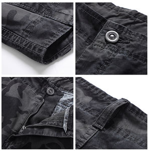 Pantalones Cortos Cargo de Punto Sólido Estilo Urbano, Cintura Elástica, Secado Rápido, Transpirables, Ropa Casual de Verano, Material Poliéster/Algodón - Product Image 6